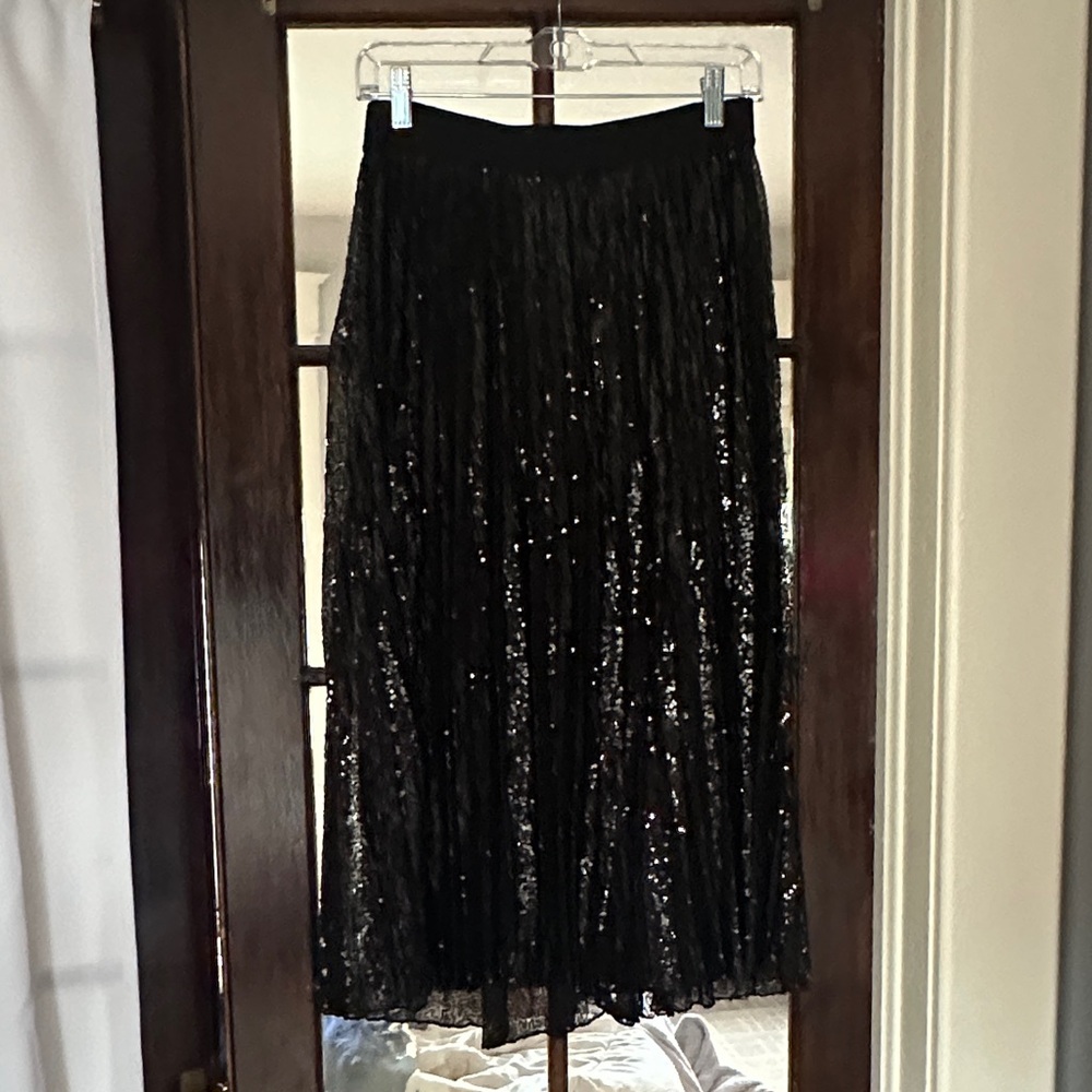 Simply Vera Vera Wang Black Sequin Maxi Skirt